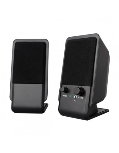 Ewent Altavoces Estereos de Sobremesa de 12W - Alimentacion USB - Jack de 3.5mm - Control de Volumen - Color Negro