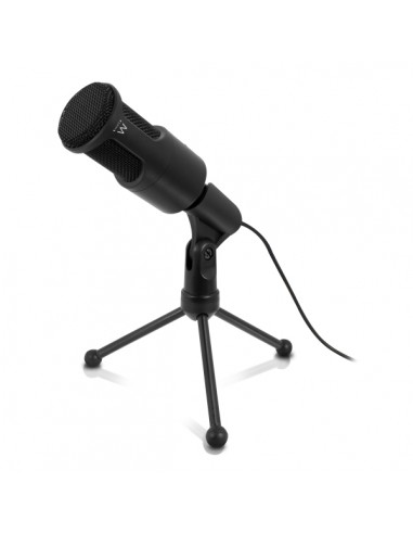 Ewent Microfono Multimedia - Cancelacion de Ruido - Jack de 3.5mm - Cable de 2m - Color Negro