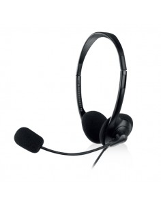 Ewent Auriculares Estereo USB - Microfono Integrado - Cable de 2.1m - Color Negro