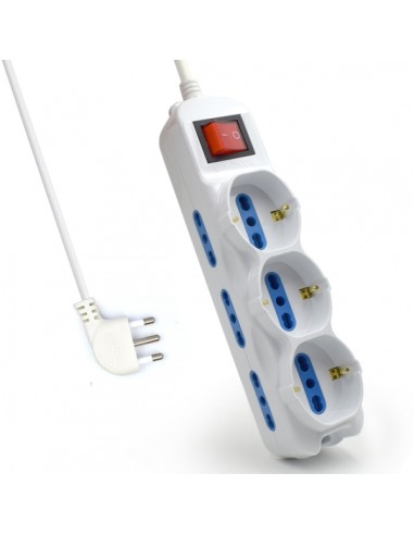 Ewent Regleta con 9 Tomas - 6 Tomas L-3 Tomas L F (Schuko) - Interruptor On Off - Proteccion contra Sobretensiones -