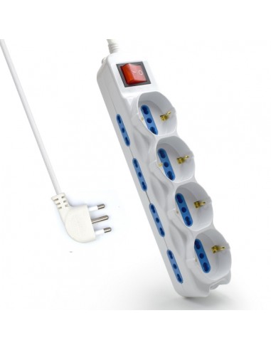 Ewent Regleta con 12 Tomas - 8 Tomas L-4 Tomas L F (Schuko) - Interruptor de Encendido - Proteccion Infantil - Enchufe