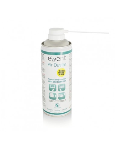 Ewent Spray de Aire Comprimido - Invertible - 220ml - Aplicador para Zonas Dificiles - Color Transparente