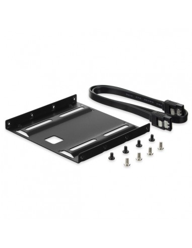 Ewent Pack Adaptador de Montaje para Disco Duro HDD SSD de 2.5" en Ranura de 3.5" - Incluye Cable SATA de 50cm - Metal
