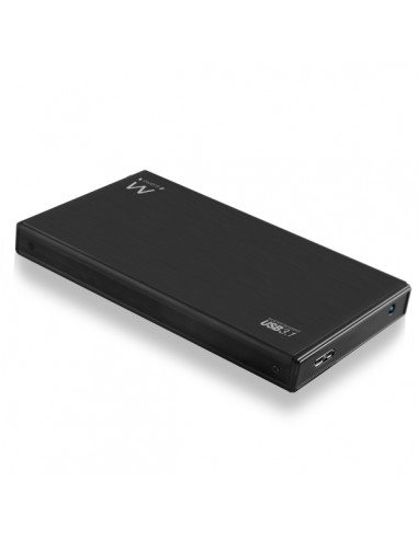 Ewent Carcasa Externa para HDD SSD de 2.5" SATA - USB 3.2 Gen1 - Aluminio - Cable de 60cm - Indicador LED - Color Negro