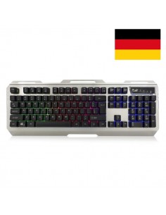 Ewent Teclado Gaming - Iluminacion RGB - Disposicion Alemana QWERTZ DE - Carcasa de Metal - 12 Teclas Multimedia - Cable de
