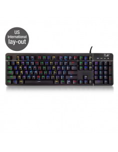 Ewent Teclado Gaming Mecanico - Iluminacion RGB - Disposicion Inglesa QWERTY US - Cubierta de Aluminio - Cable de 1.5m -