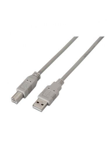 Aisens Cable USB 2.0 Impresora - Tipo A Macho a Tipo B Macho - 1.0m - Color Beige