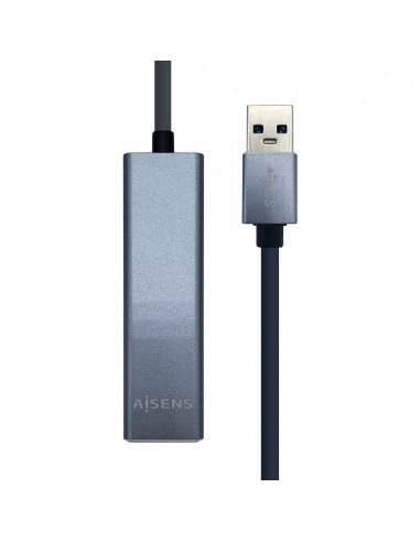 Aisens Conversor USB 3.0 a Ethernet GIGABIT 10 100 1000 MBPS-HUB 3xUSB3.0 - 15cm - Color Gris