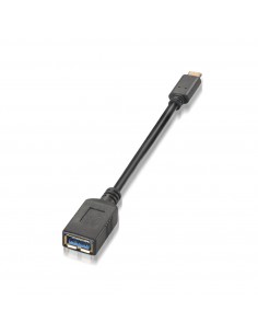 Aisens Cable USB 3.1 Gen1 5Gbps 3A - Tipo USB-C M-A Hembra - 15cm - Color Negro
