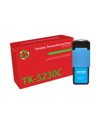 Xerox Everyday Kyocera TK5220 TK5230 Cyan Cartucho de Toner Remanufacturado - Reemplaza 1T02R9CNL1 1T02R9CNL0 TK5220C TK5230C