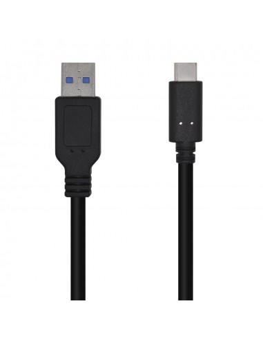 Aisens Cable USB 3.1 Gen2 10Gbps 3A - Tipo USB-C M-A Macho - 0.5m - Color Negro