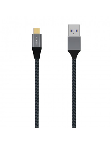 Aisens Cable USB 3.1 GEN2 Aluminio 10GBPS 3A - TIPOUSB-C M-A M - 1.0M - Color Gris