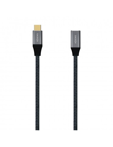 Aisens Cable USB 3.2 GEN2x2 Aluminio 20GBPS 5A 100W - TIPOUSB-C M-USB-C H - 1.0M - Color Gris