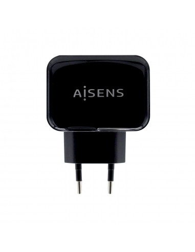 Aisens Cargador USB 17W 5V 3.4A - 2xUSB con Control AI - Color Negro