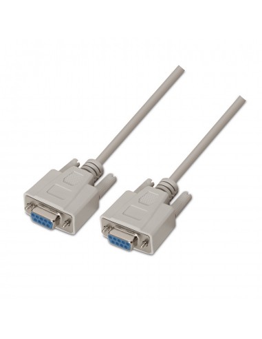 Aisens Cable Serie Null Modem - DB9 H-DB9 H - 1.8m para Dispositivos de Comunicacion Equipados con Puerto Serie - Color Beige
