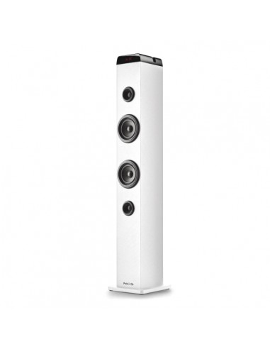 NGS Sky Charm Pro Torre de Sonido Bluetooth 50W - USB-Radio FM-Aux In y Entrada Optica - Funcion Broadcasting - Madera de