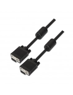 Aisens Cable SVGA con Ferrita - HDB15 Macho-HDB15 Macho - 3.0m para Monitor - Televisor y Proyector - Color Negro