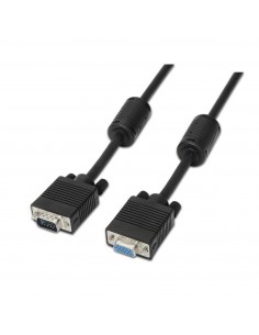 Aisens Cable SVGA con Ferrita - HDB15 Macho-HDB15 Hembra - 1.8m - Color Negro