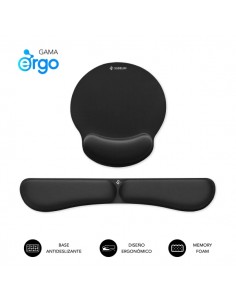 Subblim Pack Ergo MemoryFlex Alfombrilla Ergonomica para Raton y ReposamuÃ±ecas Teclado - Espuma Elastica -