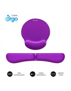 Subblim Pack Ergo MemoryFlex Alfombrilla Ergonomica para Raton y ReposamuÃ±ecas Teclado - Espuma Elastica -