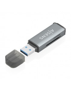 Aisens Lector de Tarjetas USB-A 3.1 Gen1 - Compatible con SD-Micro SD-MMC-RS-MMC-MMC Micro - Color Gris
