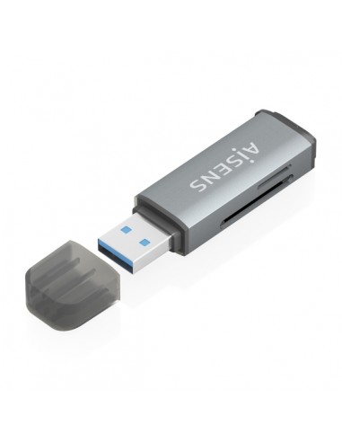 Aisens Lector de Tarjetas USB-A 3.1 Gen1 - Compatible con SD-Micro SD-MMC-RS-MMC-MMC Micro - Color Gris