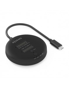 Aisens ASDS-2M2N05 Estacion de Docking de Doble Bahia M.2 NVME a USB-C 3.2 Gen2x2 - Clone - Color Negro