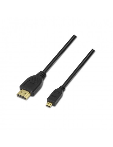 Aisens Cable Micro HDMI Alta Velocidad-HEC - A Macho-D Macho - 0.8m - Compatibilidad 3D y Ethernet - Color Negro