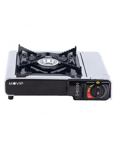 Muvip Cocina de Gas Portatil 1 Fuego - Encendido Automatico - Quemador de Aluminio - Sistema FSD - Proteccion Contra