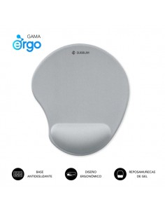 Subblim Ergo Neogel Alfombrilla Ergonomica para Raton - Espuma Elastica - Microtexturizada Impermeable - Base Antideslizante