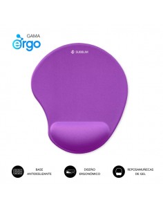 Subblim Ergo Neogel Alfombrilla Ergonomica para Raton - Espuma Elastica - Microtexturizada Impermeable - Base Antideslizante