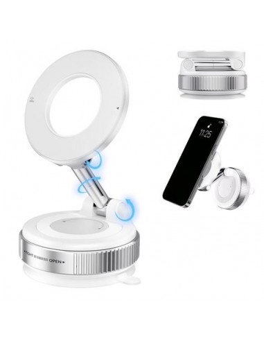 XO C169 Soporte Magnetico de Coche para Smartphones - Fijacion por Vacio - Rotacion 360Â-- Brazo Extensible -