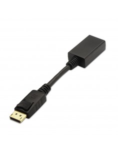 Aisens Conversor Displayport a HDMI - DP M-HDMI A Hembra - 15cm - Color Negro