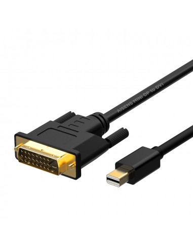 Aisens Cable Conversor Mini Displayport a DVI - Mini DP M-DVI M - 2.0M - Color Negro