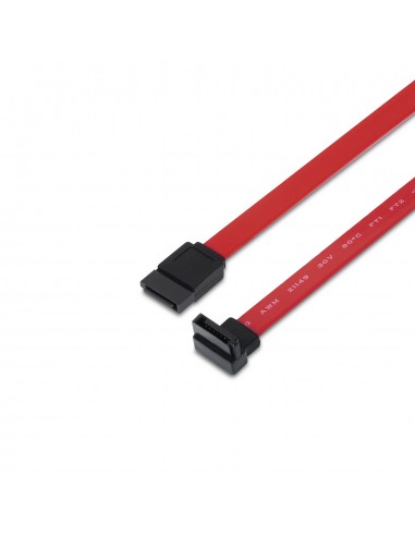 Aisens Cable SATA III Datos 6G Datos Acodado - 0.5m para Disco Duro SATA I - II - III SSD - Color Rojo