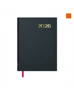 Dohe Sintex Agenda Anual en Catalan - Dia Pagina - Viernes-Sabado y Domingo misma Pagina - TamaÃ±o 14x20cm - Color Negro