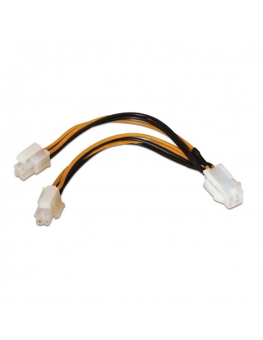 Aisens Cable de Alimentacion para Microprocesador - 4pin H-4 4pin M - 15cm - 100-Cobre - Color Negro