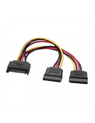 Aisens Cable SATA Alimentacion - SATA M-2xSATA H - 20cm - Color Negro
