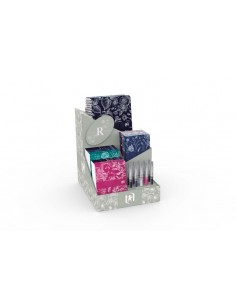 Oxford Romance Expositor con 10 Blocs Grapados A6-10 Libreta Grapadas A6-5 Cuadernos Espiral A5 y 10 Boligrafos