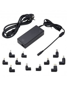 Ewent Cargador Universal para Portatil de 90W - 11 Clavijas Intercambiables - Automatico - Gestion Inteligente de Corriente -