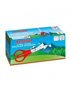 Alpino Tijera Escolar 13cm - Acero Inoxidable - Punta Roma - Colores Surtidos