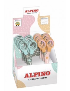 Alpino Pastel Tijera Escolar 13cm - Acero Inoxidable - Punta Roma - Colores Pastel Surtidos