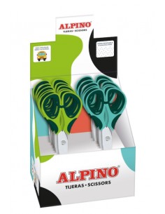 Alpino Colorfull Tijera Escolar 13cm - Acero Inoxidable - Punta Roma - Colores Surtidos