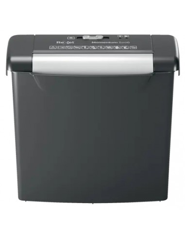 Rexel Momentum S206 Destructora de Papel Manual Corte en Tiras P-2 - Destruye hasta 6 Hojas - Papelera de 9L - Color Negro