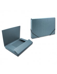 Bismark Carpeta para Proyectos - Medidas 350x230x50mm - Fabricada en Carton - Cierre con Gomas - Color Azul