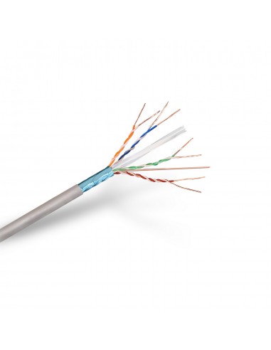 Aisens Cable de Red RJ45 Cat.6 FTP Rigido AWG24 - Bobina de 100m 100-Cobre para la Instalacion - Color Gris