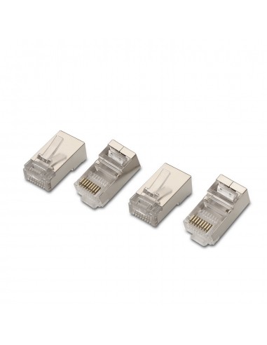 Aisens Pack de 10 Conectores RJ45 8 Hilos FTP Cat.6 AWG24 - Color Plata