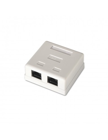 Aisens Roseta de Superficie RJ45 Cat.6 UTP 2 Tomas - Color Blanco