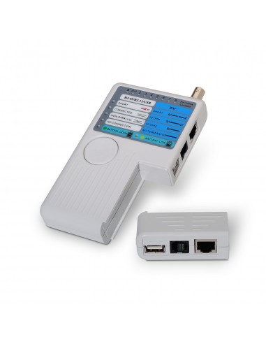 Aisens Testeador para Cable RJ11 RJ12 RJ45 - USB - Coaxial - Color Gris