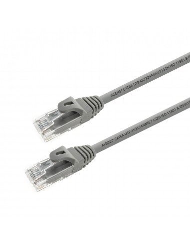 Aisens Cable de Red Latiguillo RJ45 LSZH Cat.6A 500 Mhz UTP AWG24 - 10m - Libre de Halogenos - 10 Gigabit s - Color Gris